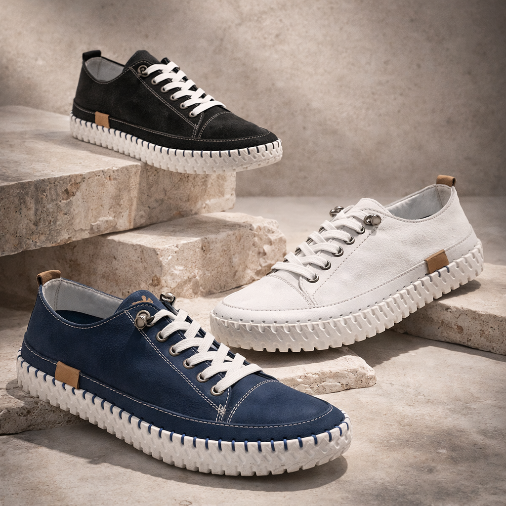 Կաշվե հարմարավետ կոշիկներ՝ էլաստիկ կապիչներ, շատ թեթև ու ծալվող տակացու, 4 ամսվա երաշխիք։ Кожаная удобная обувь: эластичные шнурки, очень легкая гибкая подошва, гарантия 4 месяца. Leather comfort shoes with elastic laces, an ultra-light flexible sole, and a 4-month warranty.